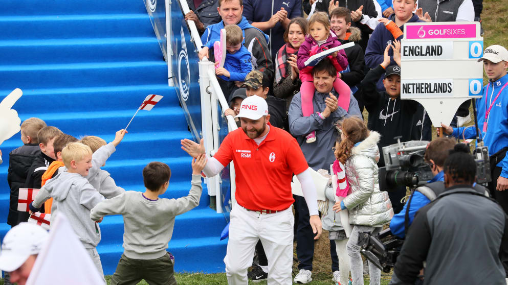 Andy Sullivan - enjoying the unique atmosphere of the Golf Sixes at Centurion Golf Club