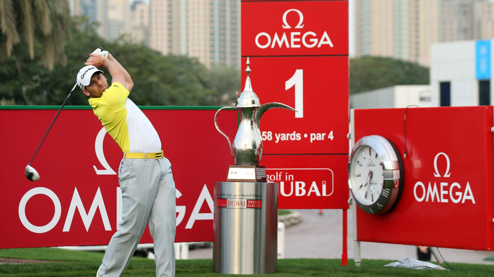 Sergio Garcia plays in the Pro-Am before the Omega Dubai Desert Classic