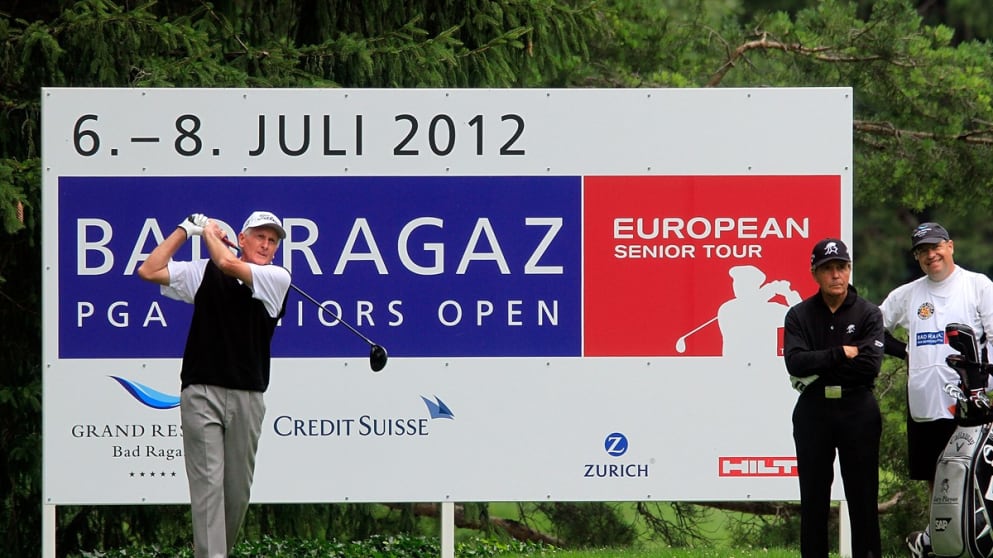 Bob Charles (left) and Gary Player