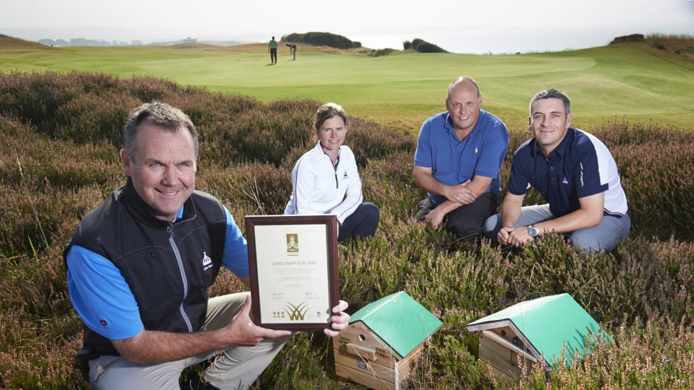 Stuart McColm and the team at Castle Stuart Celebrating their GEO Certified® achievement