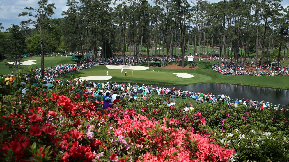 The 16th green at Augusta National