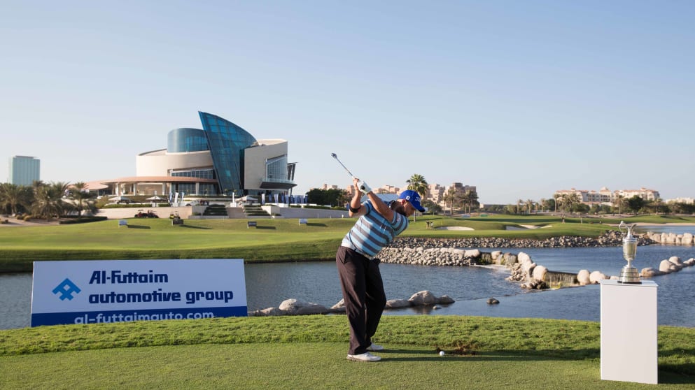 Andrew Johnston during a photoshoot ahead of the Dubai Festival City Challenge Tour Grand Final hosted by Al Badia Golf Club (Helen Shippey/Shippey photography)