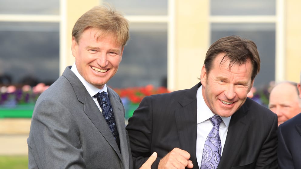 Sir Nick Faldo and Ernie Els