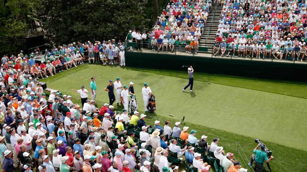 Some big crowds out following Masters leader Jordan Spieth on day two
