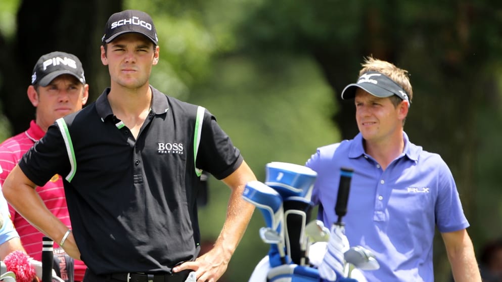 Lee Westwood, Martin Kaymer and Luke Donald