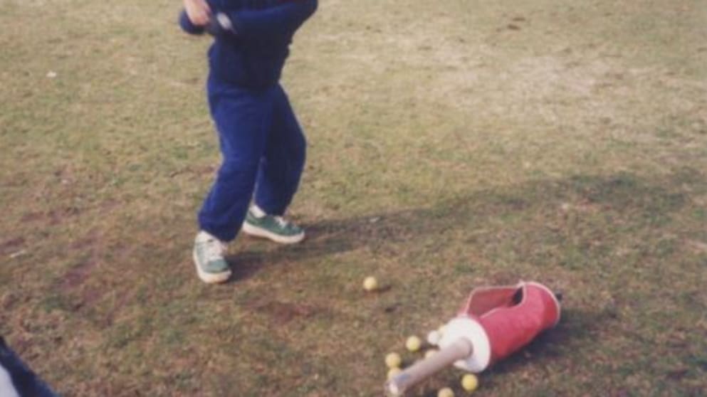 A young Julian Suri works on the range