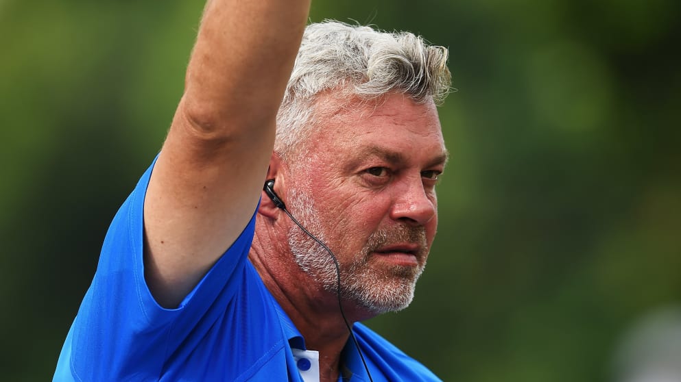 A good first day for European team Captain Darren Clarke at the EURASIA Cup presented by DRB-HICOM 