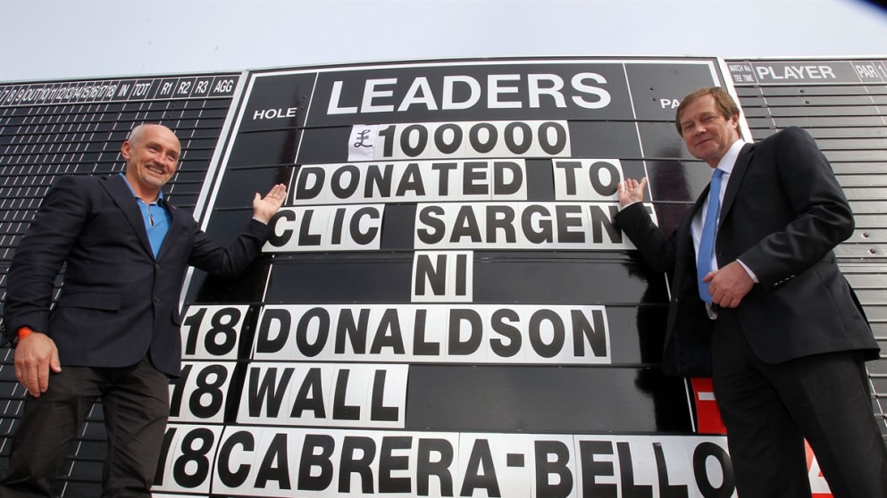 £100,000 was raised for cancer charity CLIC Sargent during the Irish Open week