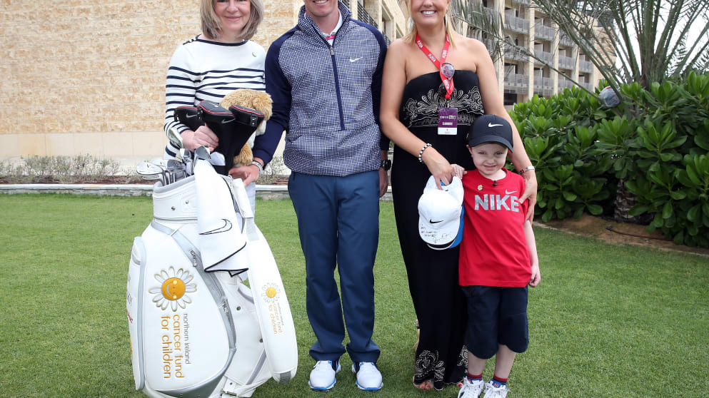 (L to R) Gillian Creevy, Rory McIlroy, James Bannatyne and his mother, Aundrea