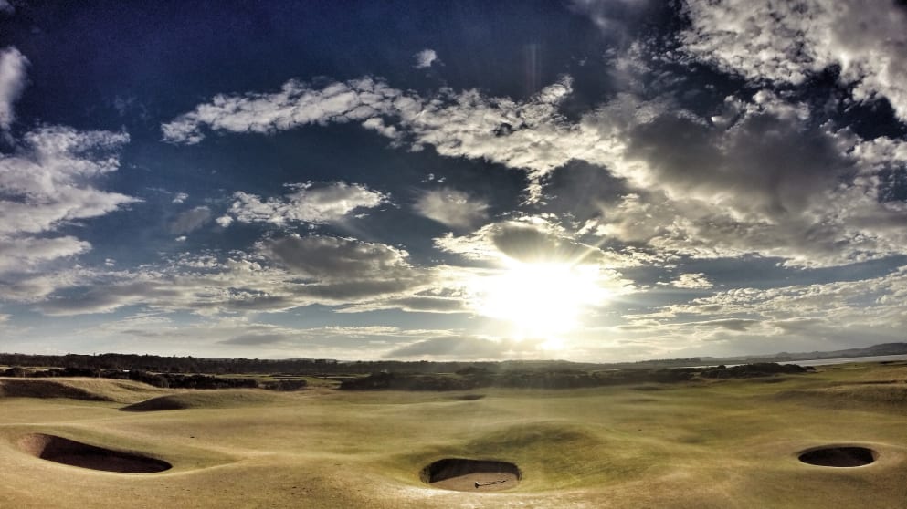 The Coffins bunkers on the 13th hole of the Old Course at St Andrews