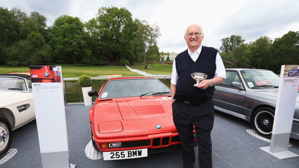 Former PGA Championship winner Neil Coles poses with his original winner's trophy to celebrate 60 years of the Championship ahead of the BMW PGA Championship