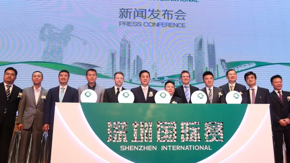 Dignitaries announce the addition of the Shenzhen International to the 2015 European Tour schedule