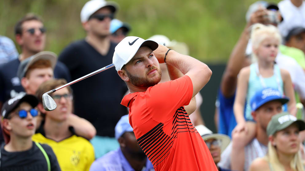 Jordan Smith - hits his tee shot on the 14th hole during day four of the BMW SA Open at Glendower Golf Club