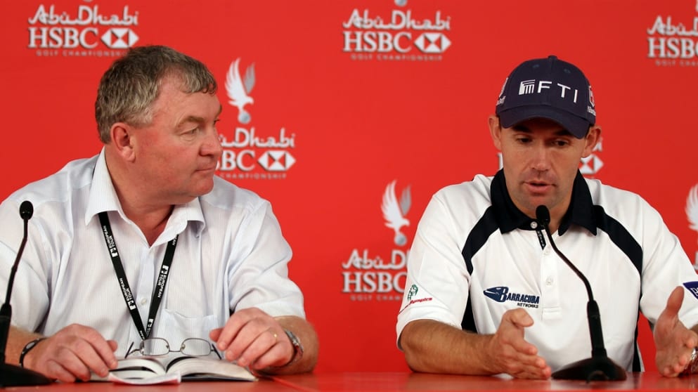 Padraig Harrington with Senior Referee Andy McFee