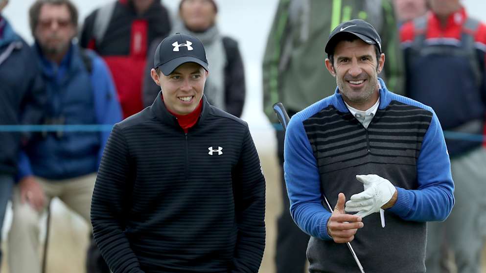 Matt Fitzpatrick and Luis Figo at the Alfred Dunhill Links Championship
