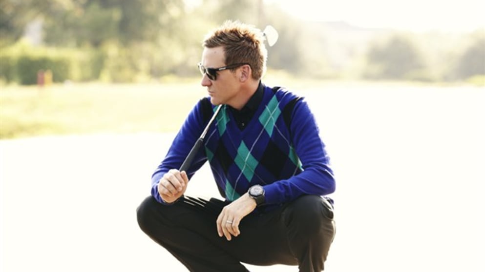 Ian Poulter wearing IJP Design Clothing