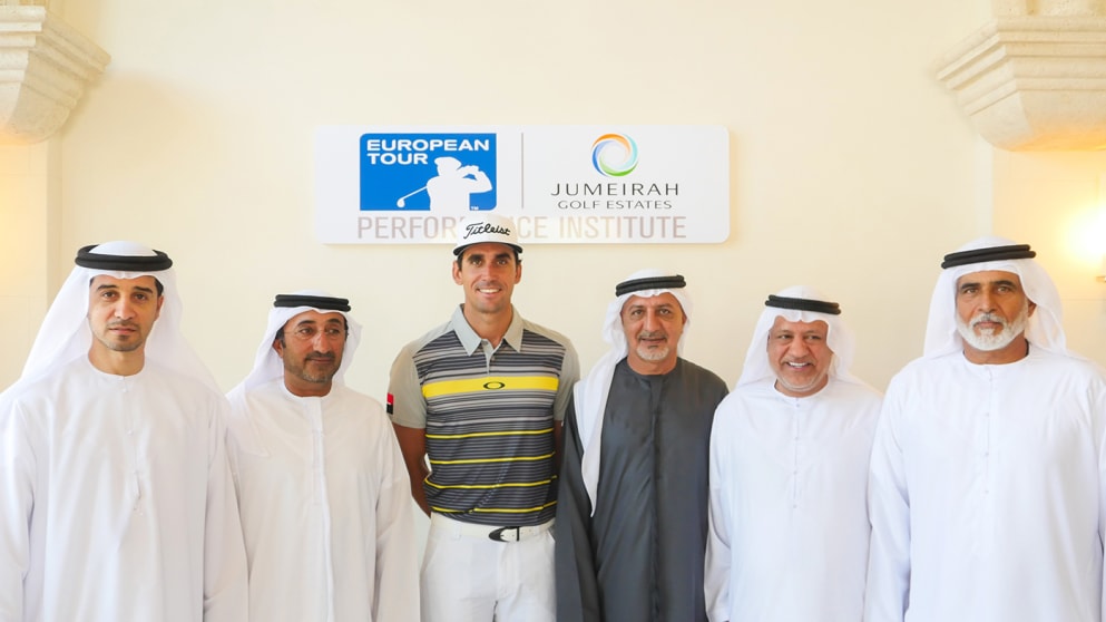 Left to right - Abdulazziz Bukhatir, Khalid Mubarak Al Shamsi, Rafa Cabrera-Bello, Adel Zarouni, Yousuf Khazim, Ismail Sharif