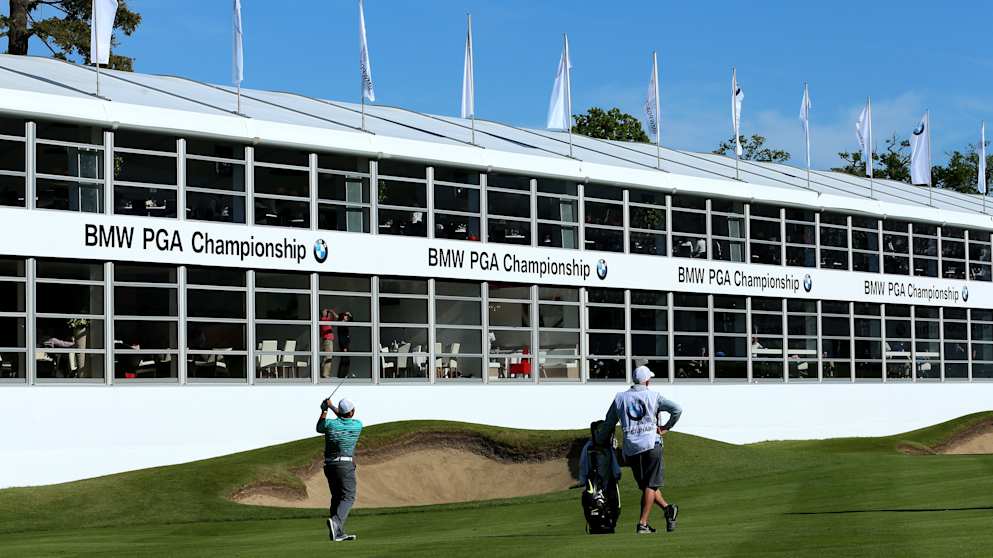 Tournament leader Francesco Molinari at the end of his opening round