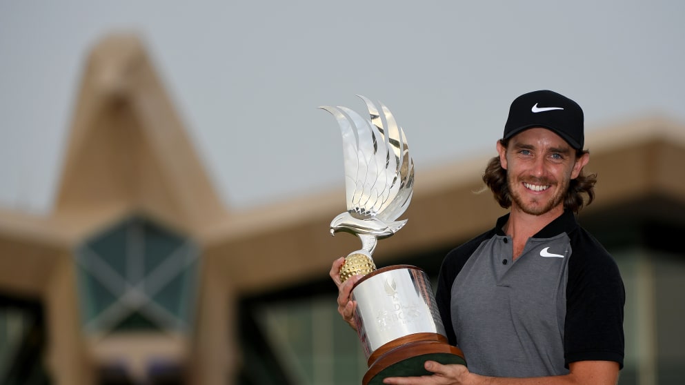Tommy Fleetwood after winning the 2017 Abu Dhabi HSBC Championship