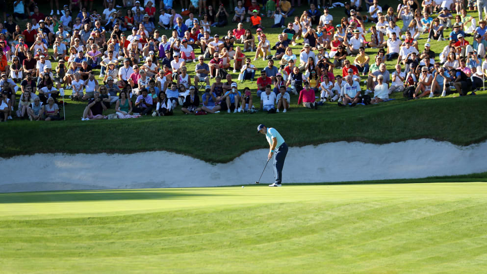 Sergio Garcia - putts on the 17th green during day three of the Andalucia Valderrama Masters