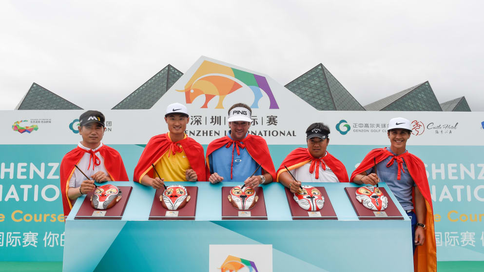 YE Yang, Li Haotong, Bubba Watson, Kiradech Aphibarnrat and Thorbjørn Olesen (Sportpix/Richard Castka)