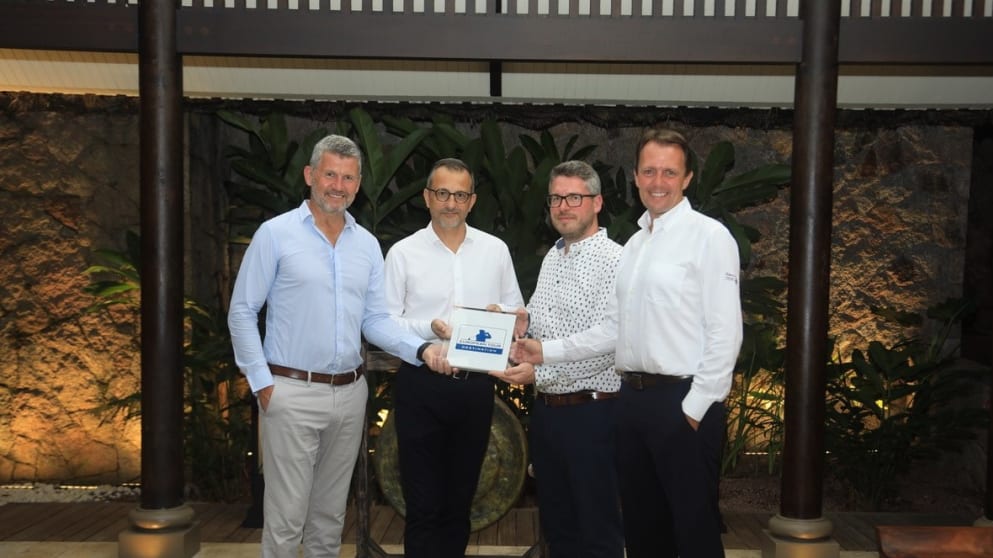 [L-R] Iain McInally, Head of European Tour Properties, Bruno Le Gac, General Manager of Constance Lemuria, Jonathan King, Head of Sales & Marketing, Constance Hotels & Resorts and David MacLaren, Deputy Chief Operating Officer of the European Tour