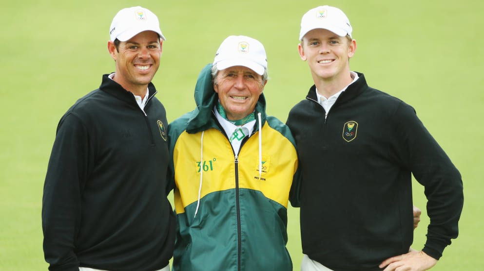 Jaco Van Zyl with Gary Player and Brandon Stone in Rio