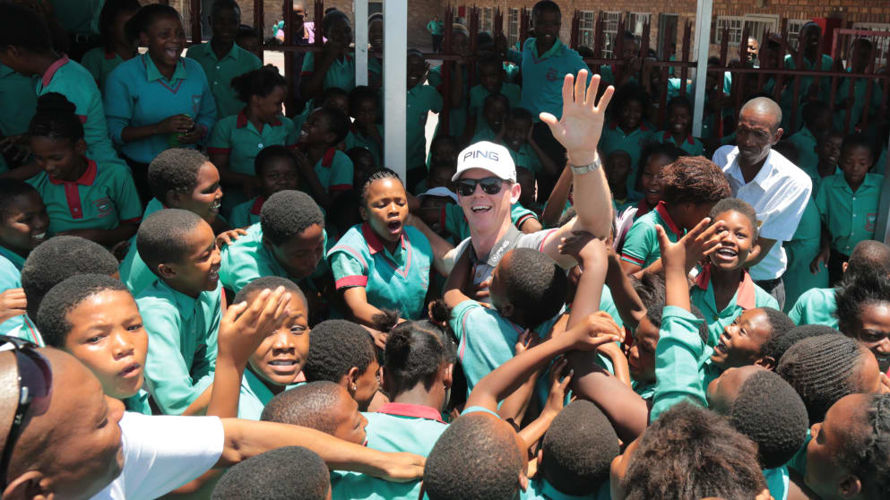 Brandon Stone at the Retlakgona Primary School near Sun City, South Africa (Grant Leversha)