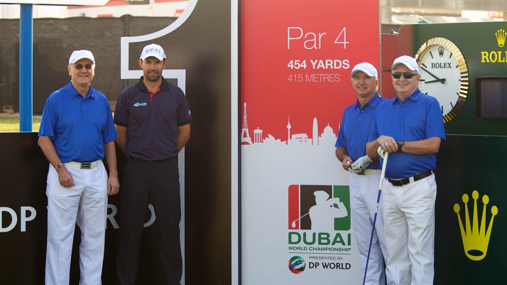 Padraig Harrington and the winning Pro-Am team in Dubai