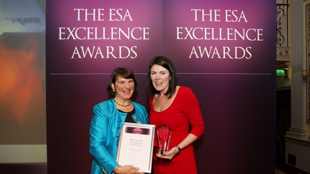  ESA Head of European Policy and Chair of Judges, Helen Day with Jill Maxwell, Aberdeen Asset Management Sponsorship Manager