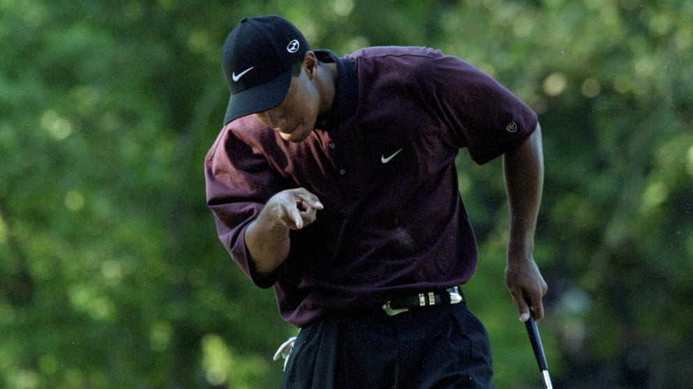 Valhalla, 2000: One of the most iconic images of Woods' career