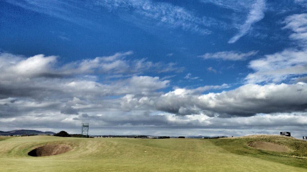 The Spectacles bunkers on the fifth hole of the Old Course at St Andrews