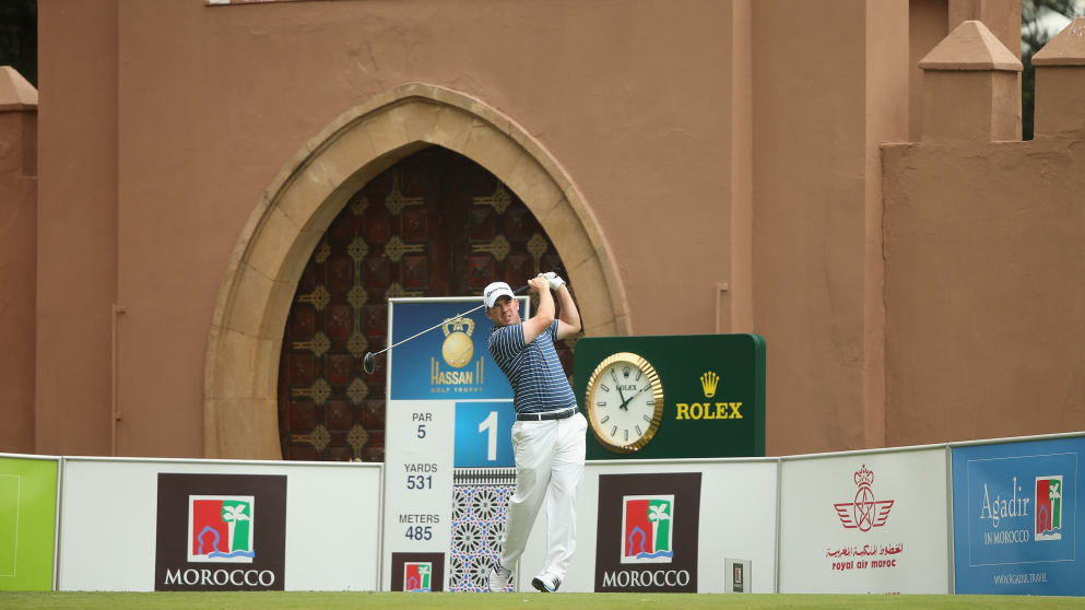 Richie Ramsay hits his tee-shot on the first hole during the final round of the Trophee Hassan II