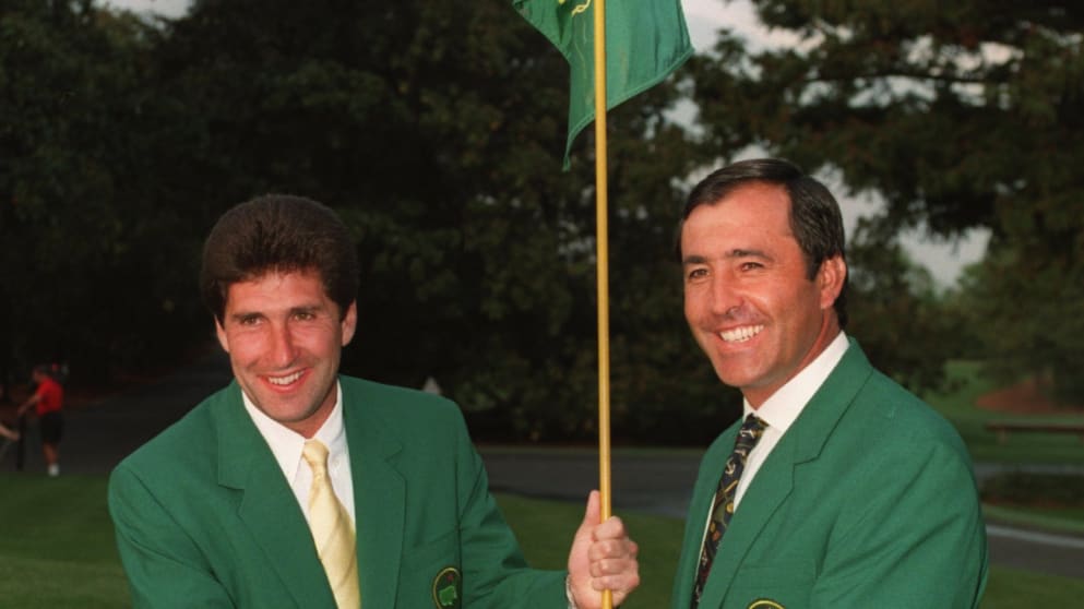 Seve Ballesteros and Jose Maria Olazabal at the Masters