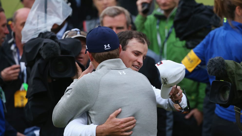 One Major Champion to another - Jordan Spieth congratulates the new Open Champion