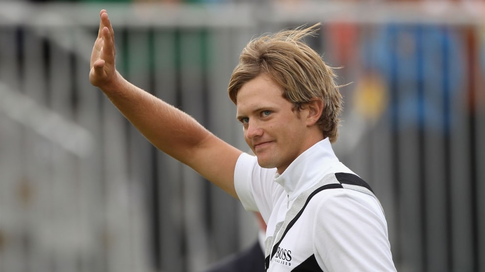 Tom Lewis collects the silver medal