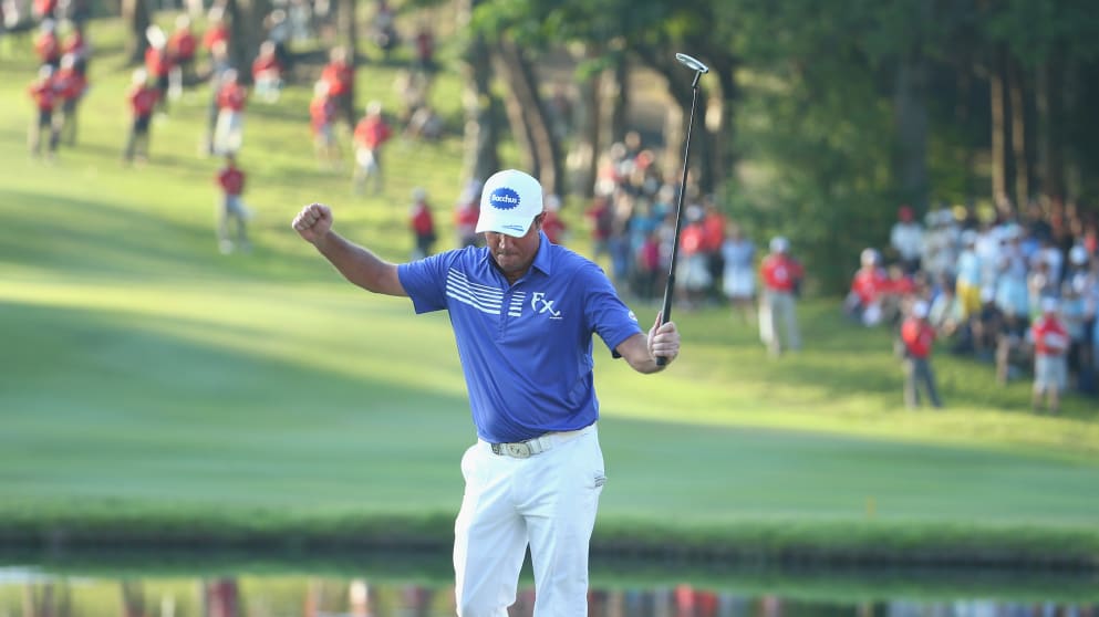 Scott Hend celebrates victory