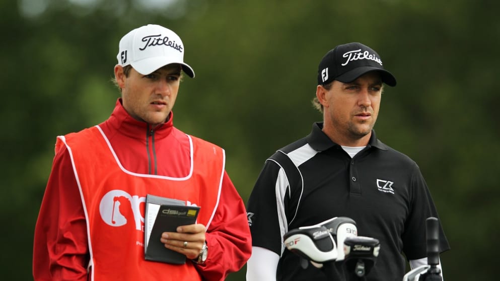 Darren Fichardt and his caddie