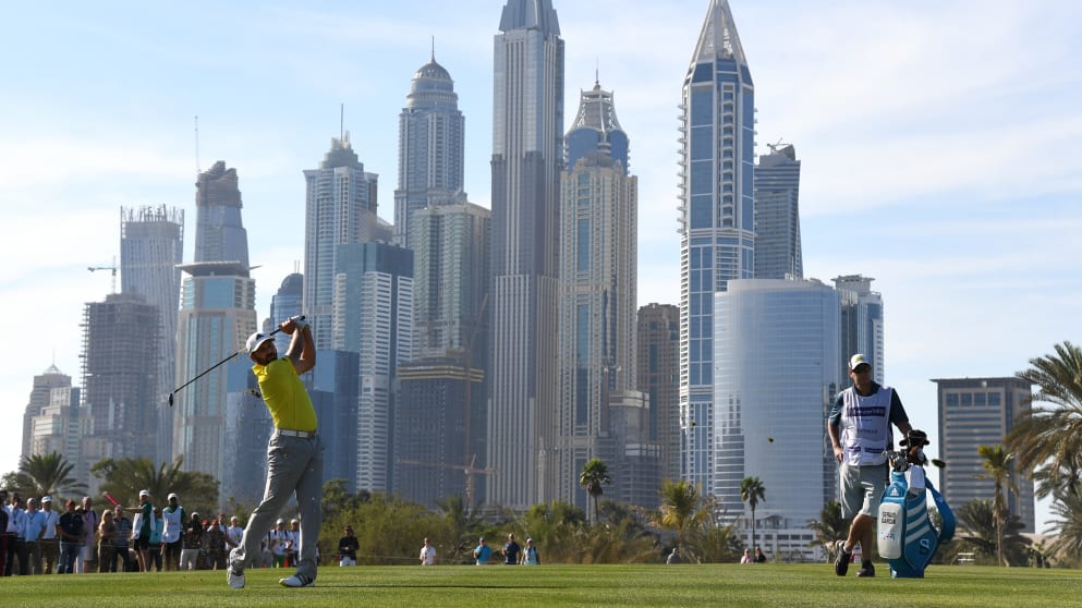 Sergio Garcia during his final round at the Omega Dubai Desert Classic