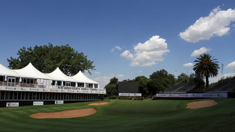 The 18th hole at Glendower Golf Club - the host of The BMW SA Open hosted by City of Ekurhuleni