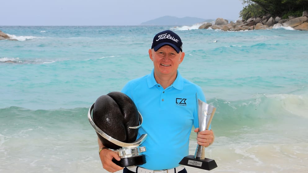 Roger Chapman on the beach in Seychelles 