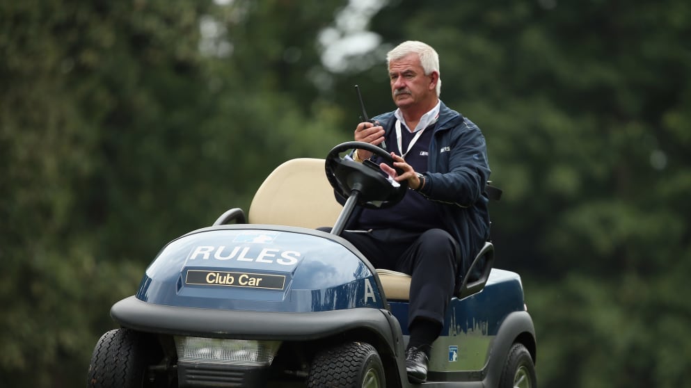 John Paramor, chief rules official of the European Tour, looks on during the first round of the 72nd Open d'Italia at Golf Club Milano