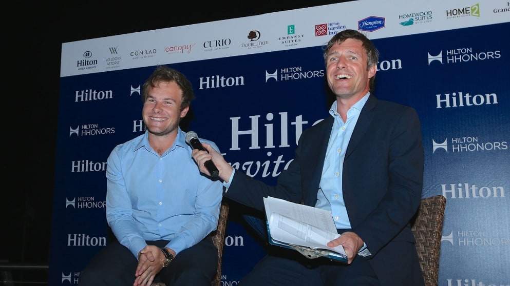 Hilton golf ambassador Tyrrell Hatton takes part in a Q&A session at the Hilton Invitational