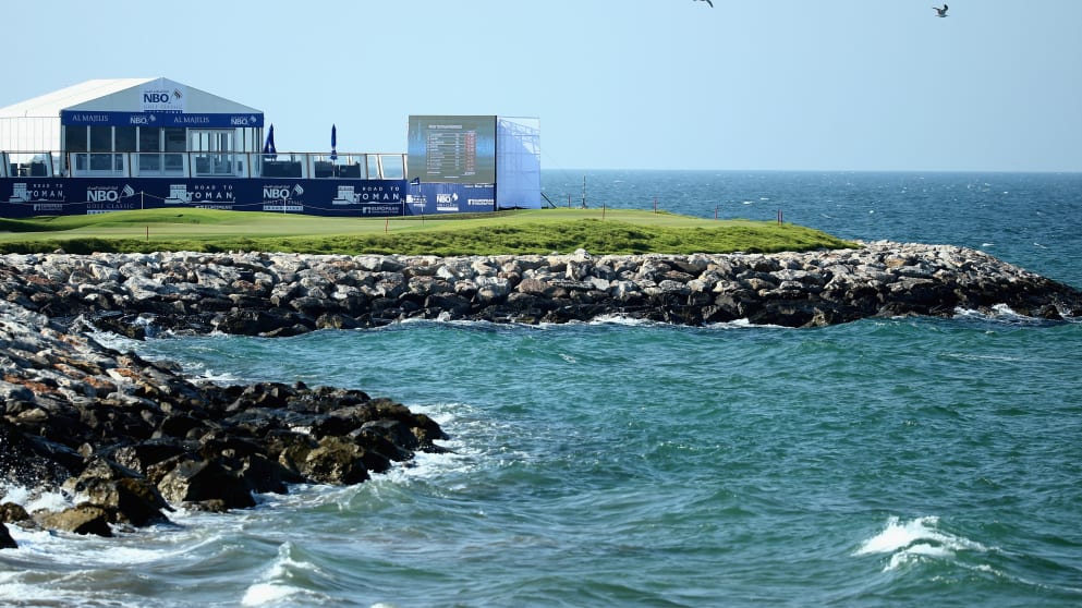 The 18th green is pictured during the pro-am ahead of the NBO Golf Classic Grand Final