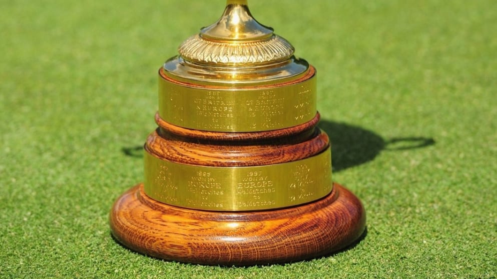 The famous Ryder Cup trophy