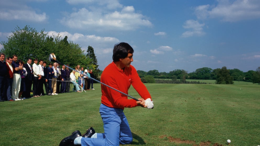 Seve from his knees