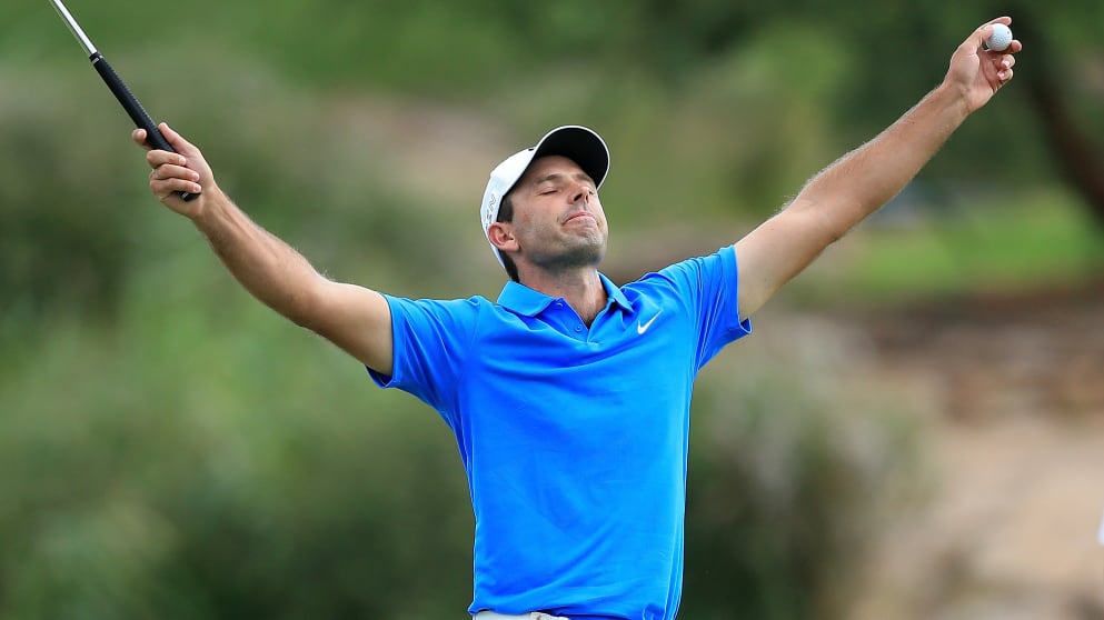 Charl Schwartzel - celebrates winning the Alfred Dunhill Championship
