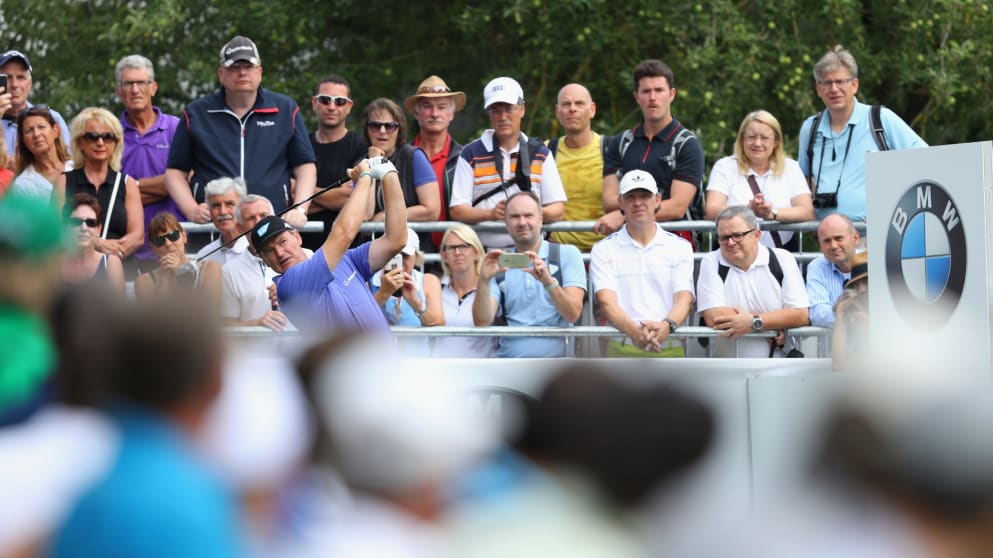 Ernie Els tees off at the BMW International Open