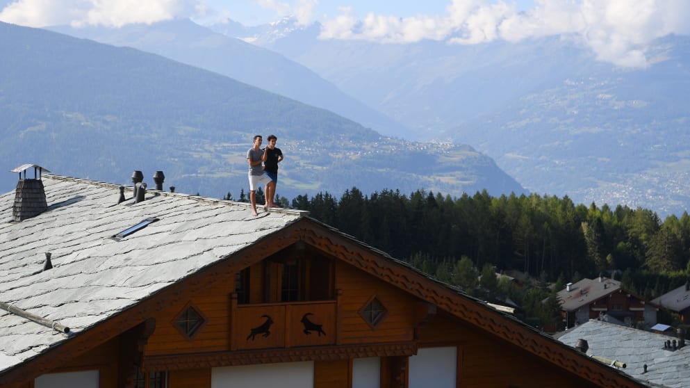 Fans watch the Omega European Masters