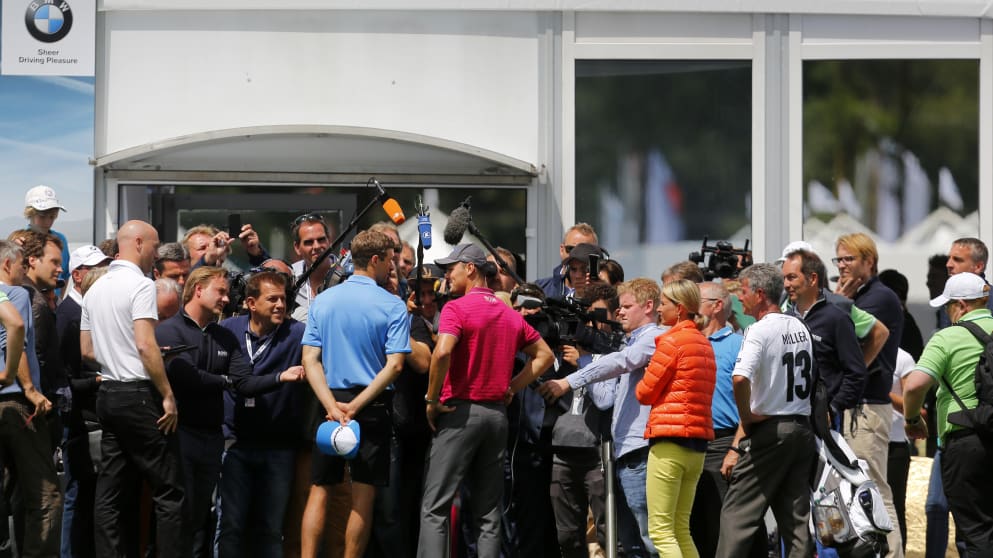Martin Kaymer and German football star Thomas Müller 